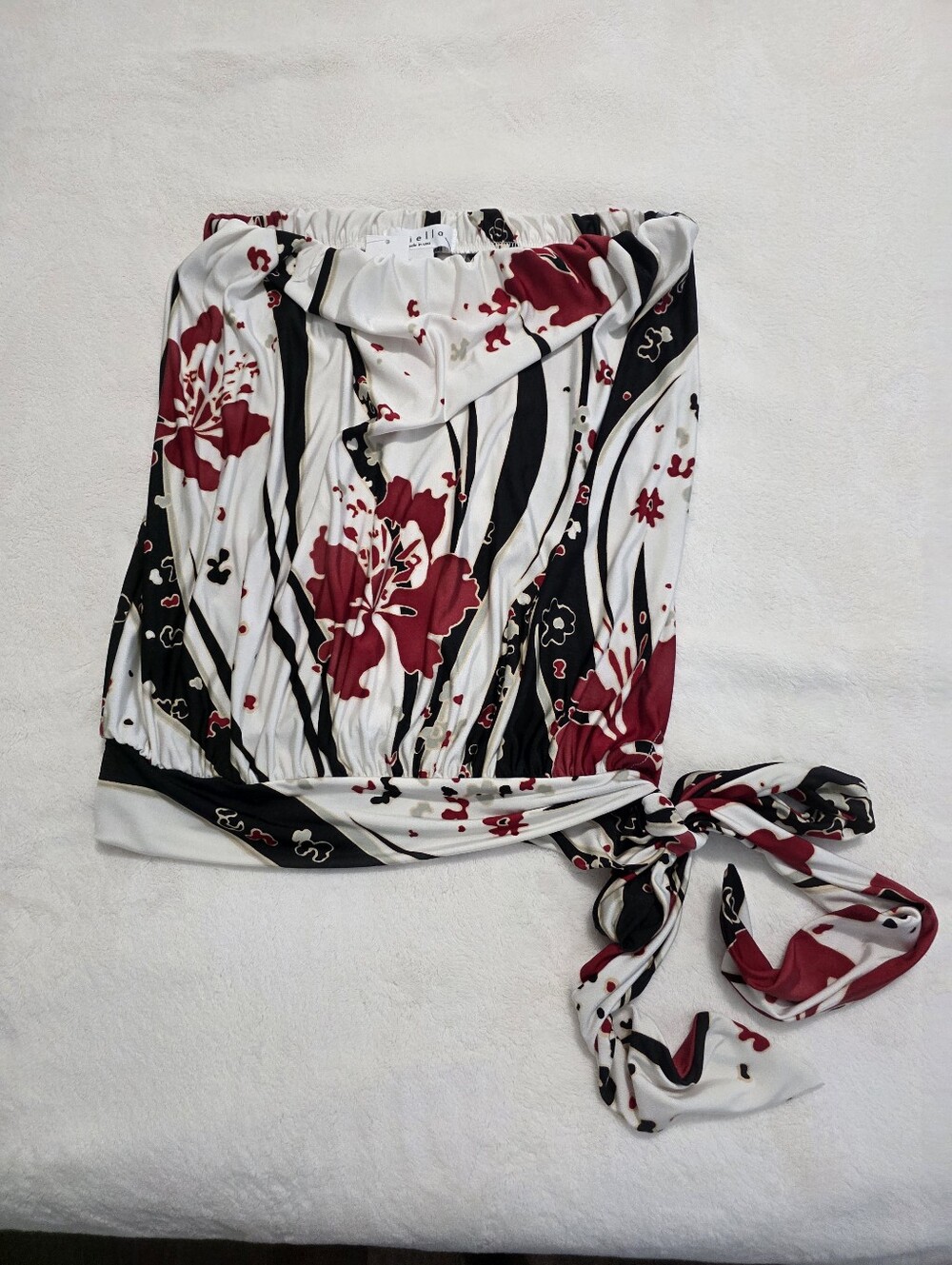 Ariella Strapless Top Small Nwt Black, Red And White